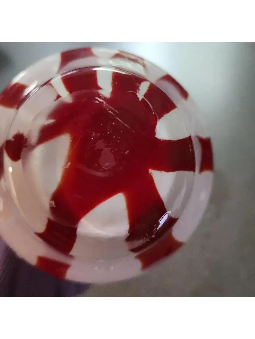 Murano Style Hand Blown Art Glass Vase Red White Swirl Candy Cane 9.5